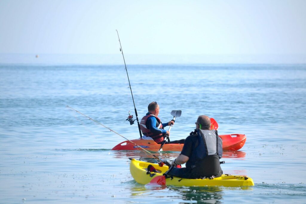 Angler auf der Ostsee beim Angelurlaub in Rerik